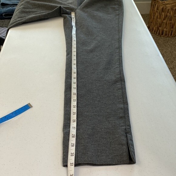 J Jill Ponte Slim Leg Gray Pant Knit Pullon Charcoal Gray Side Slit Size S Tall - Picture 14 of 16